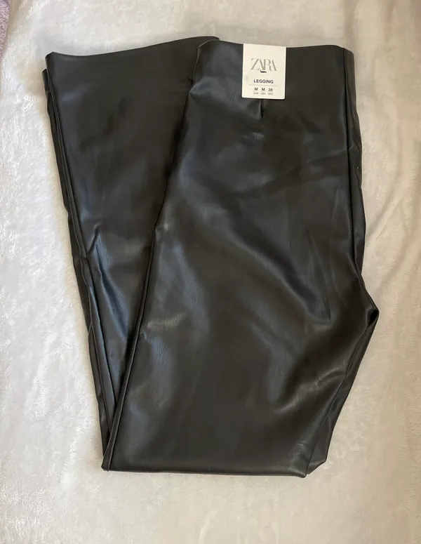 High-Waisted Faux Leather Leggings - Image 3