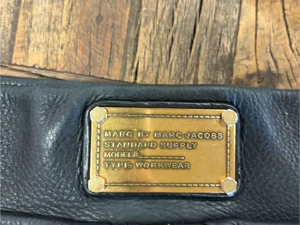 Marc by Marc Jacobs Black Leather Hobo with Gold Hardware - Image 2