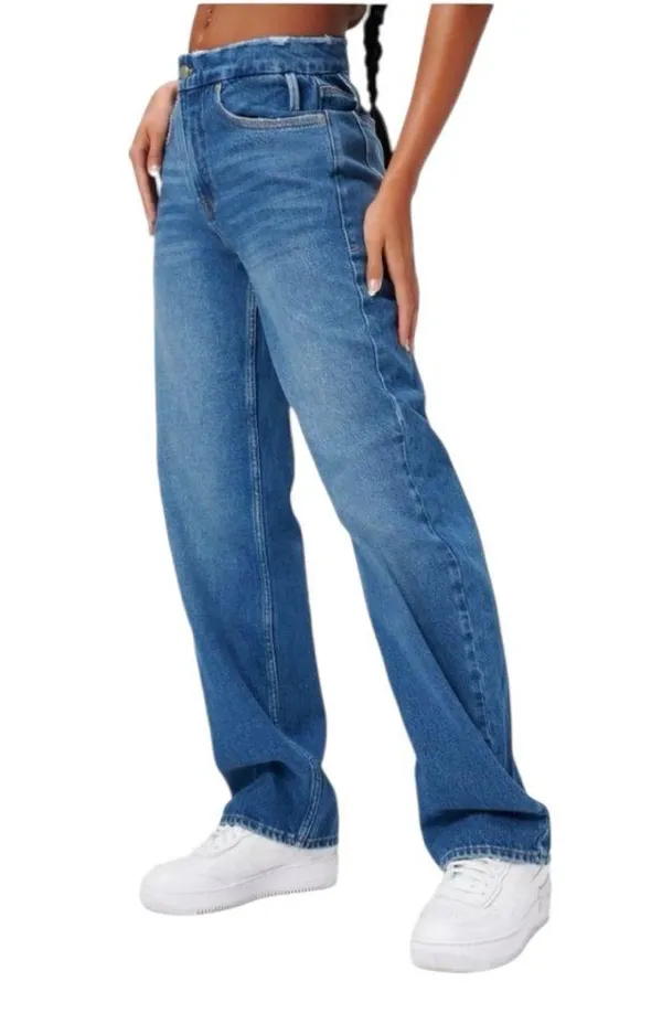 Good American - Good ‘90s Relaxed Jeans Blue Rigid Denim Sz 8 - Image 2
