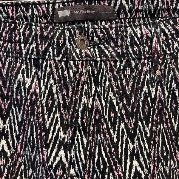 Levi Strauss Mid Rise Ankle Skinny‎ Pants Women Size 16 W33 Geometric Print - Image 3