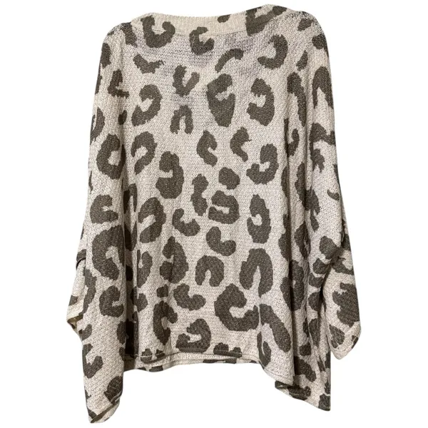 POL women’s plus size 2XL oversized olive & leopard pattern slouchy sweater new - Image 4