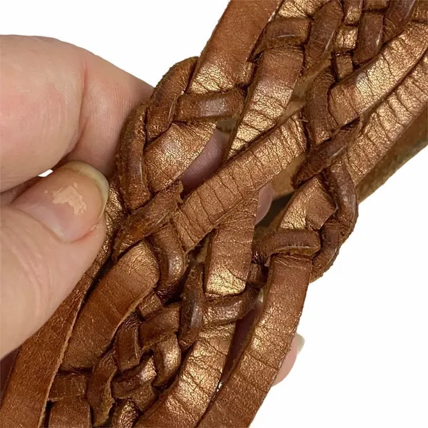 Abercrombie rust sheen color braided leather belt - Image 3