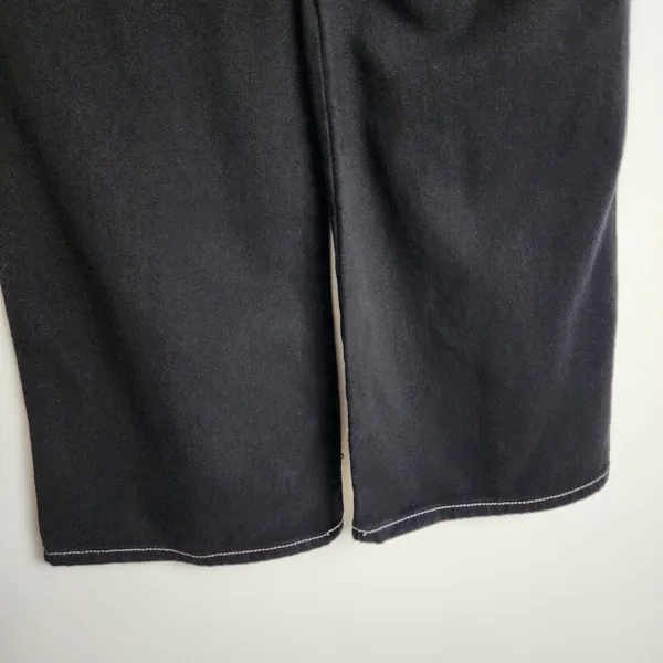 Cider Happy Hour Cargo Jeans Wide Leg Black Denim Contrast Stitch Size XL - Image 13