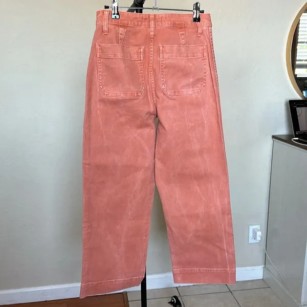 Madewell Slim Emmett Wide-Leg Crop Pants in Sweet Dahlia Size 25‎ - Image 9