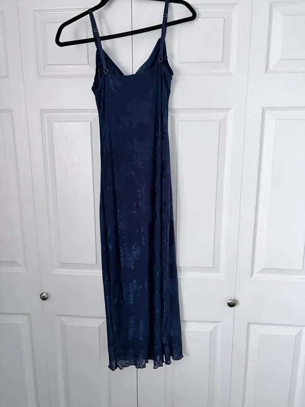 Bebe Jacquard Mesh Cowl A-Line Maxi Dress - Image 3