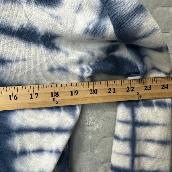 MONROW Zip Up Hoodie Cotton Blend Blue Tie Dye‎ Loungewear Athleisure Womens S - Image 7
