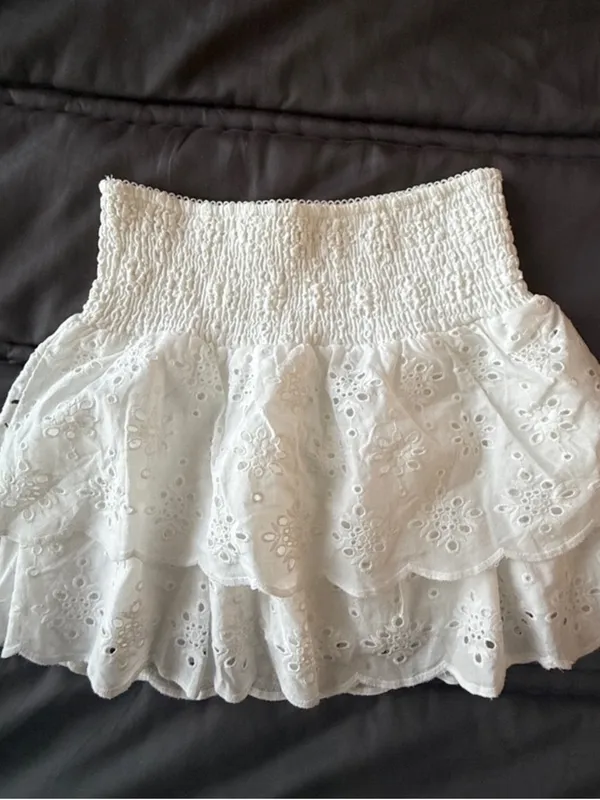 Kirious White Eyelet Ruffle White Skirt Set - Image 2