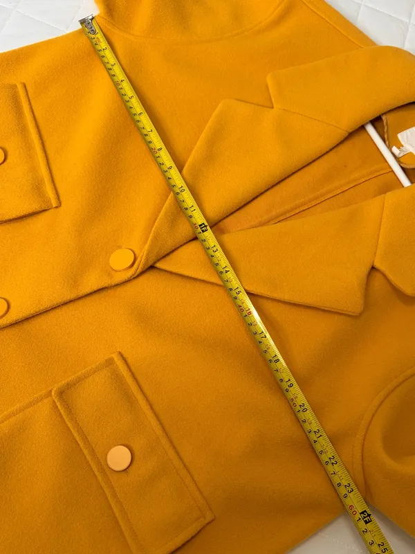 Avec Les Filles Mustard Utility Jacket L Quiet Luxury Shacket Coat Chic Modern - Image 7