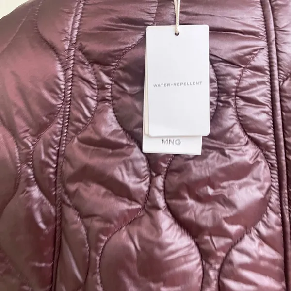 Mango MNG Anorak 012Melon Water Repellent Quilted Jacket Burgundy XXL NEW NWT - Image 4