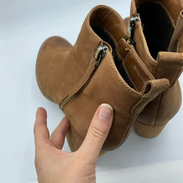 Blondo Brown Block Heel Side Double Zip Boots Womens 9.5 Fall Suede Leather - Image 4