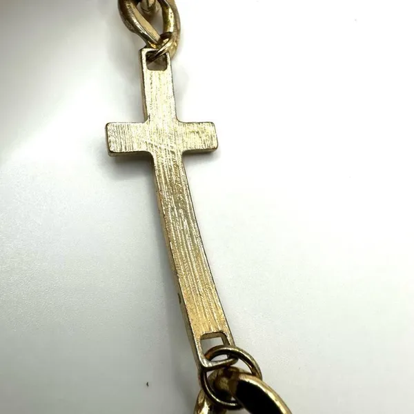 Gold tone rhinestone cross link bracelet - Image 6