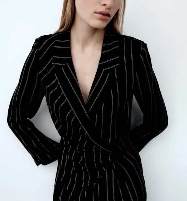 Zara Pinstripe Blazer Dress - Image 2