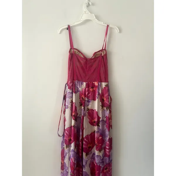 Katie May Revolve Floral Tink Jumpsuit Sleeveless Magenta Poppy Size S - Image 6