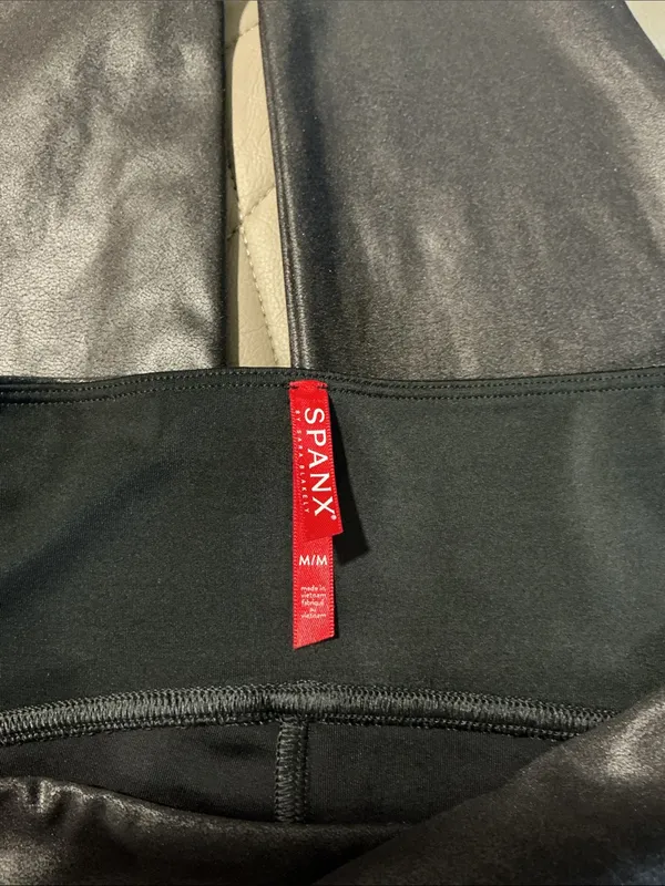 SPANX Black Faux Leather Jeggings - Image 5