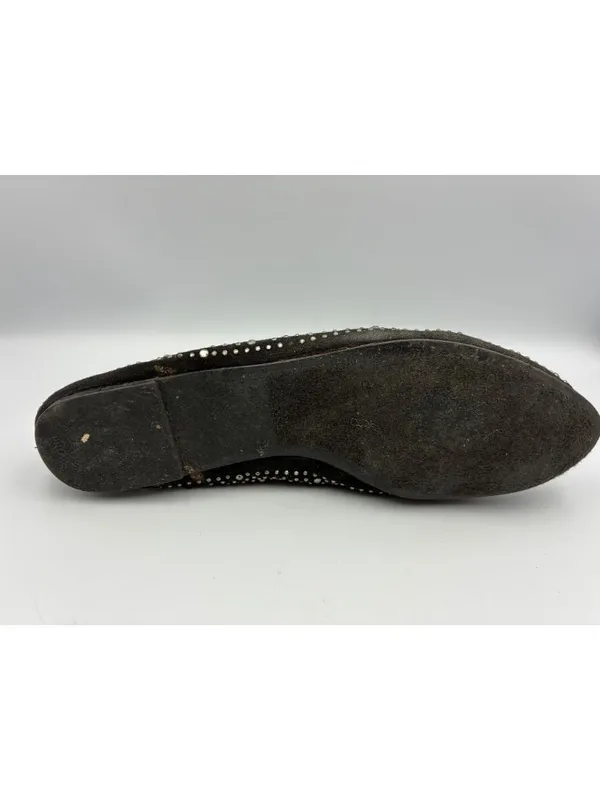 Blue Suede Shoes Womens Black Studded Flats Size 10 Sparkly Comfortable Slip-On - Image 12