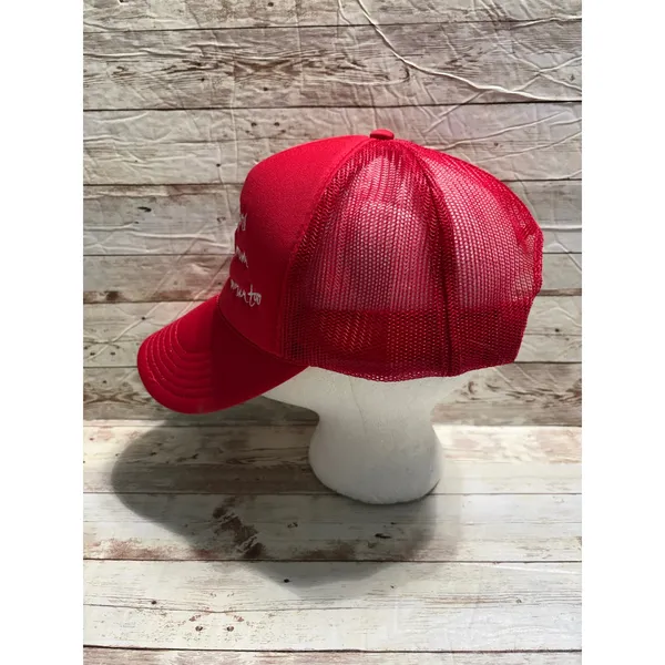 Otto Tom Petty Lyrics Trucker Hat Adjustable Snap Back One-Size Red American USA - Image 3