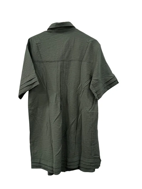 Pilcro Anthropologie Pintuck Tunic Shirt Dress Olive Green Medium - Image 4