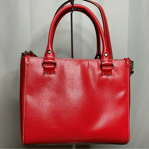 kate spade Red Wellesley Small Quinn Top Handle Crossbody Leather Bag - EUC - Image 2