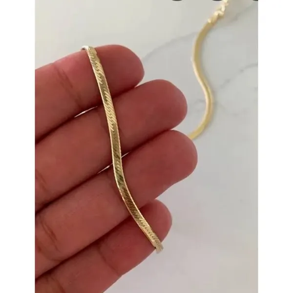 NEW Unisex 2mm‎ Gold Filled Layering Herringbone Chain Necklace 18-20” - Image 9