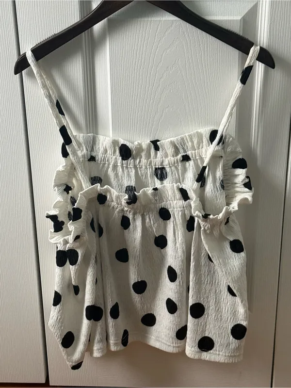 Anthropologie Current Air Black and White Polka Dot Tank - Image 3