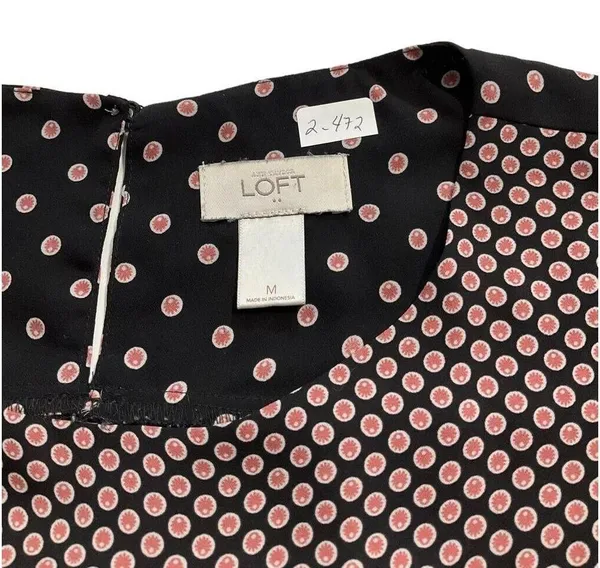Loft Women Size Medium Polka Dot Sleeveless Shirt Top 2-472P - Image 4