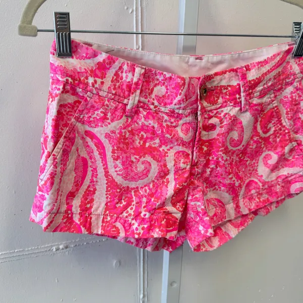 Lilly Pulitzer The Walsh Pink Pout Print Cotton 3" Shorts Sz‎ 00 - Image 3