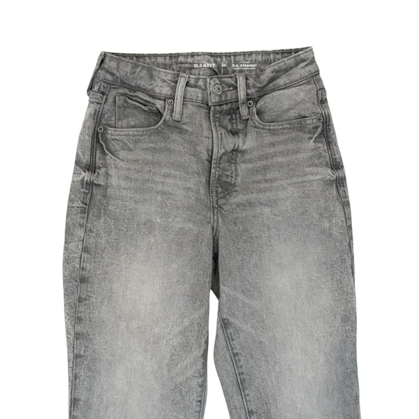 Old Navy Womens 00 Jeans Gray OG Straight High Rise Secret Slim Pockets - Image 2