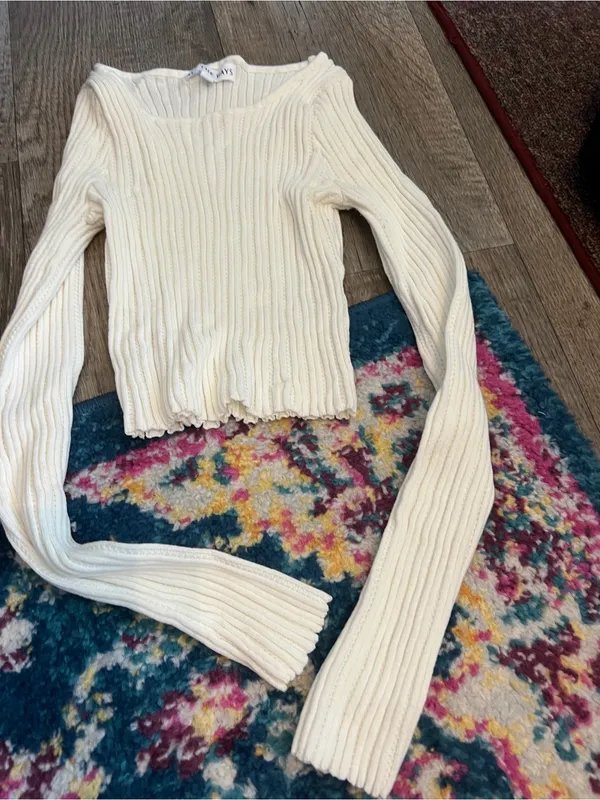 ALL THE WAYS Desirae Knit Top in White - Image 6