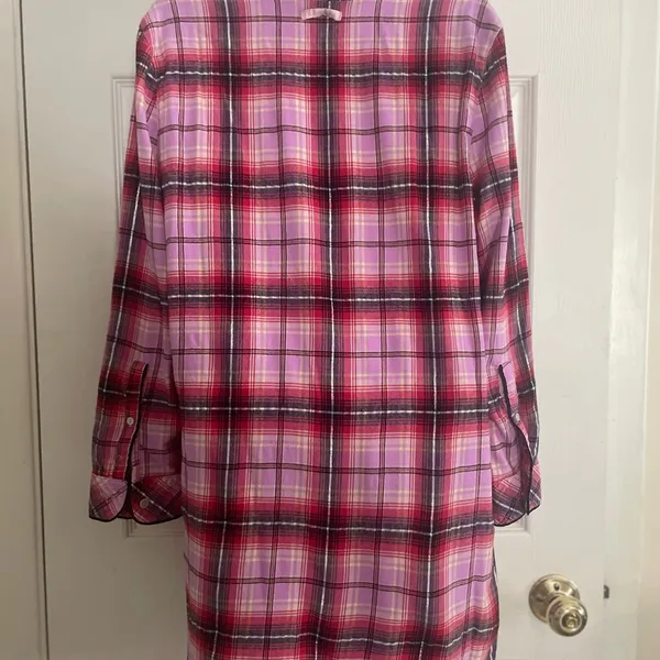 Victoria's Secret Pink and‎ Red Plaid Nightshirt Size Large - Image 2