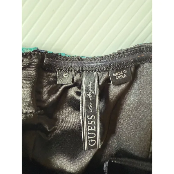 Guess Strapless Dress Party Cocktail A-Line Animal Print Green‎ Multi 6 - Image 7