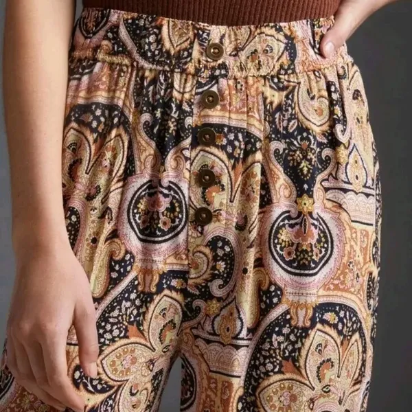 Anthropologie Odette Paisley Crepe Joggers - Image 3