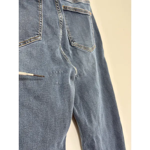 Anthropologie Pilcro The Icon Flare Jeans Women's Size 30 Blue Patch Pockets Y2K - Image 8