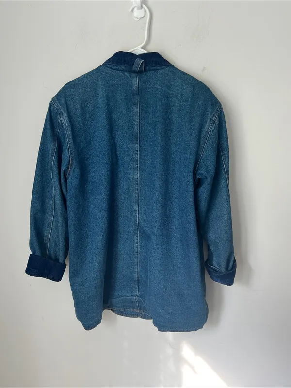 Out Brook vintage Denim Flannel Lined Denim Women’s Jacket, sz Medium©️ - Image 5