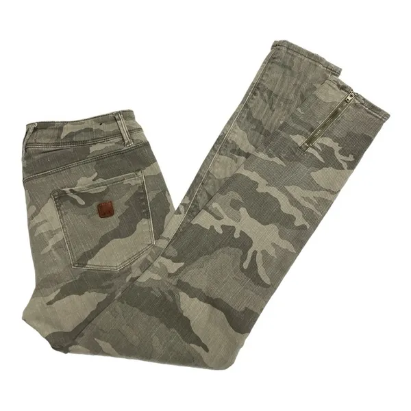 Roxy Sunstrippers Camo Skinny Jeans Size 26 Green Gray Ankle Zip Stretch Pants - Image 2