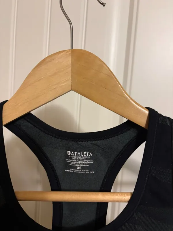 Athleta Move With Ease Tank Top XS Xtra Small Black Camo Nylon Blend Racerback - Image 3