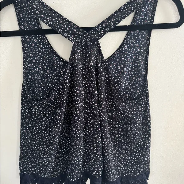 Women's Black Floral Top Size M - Image 3