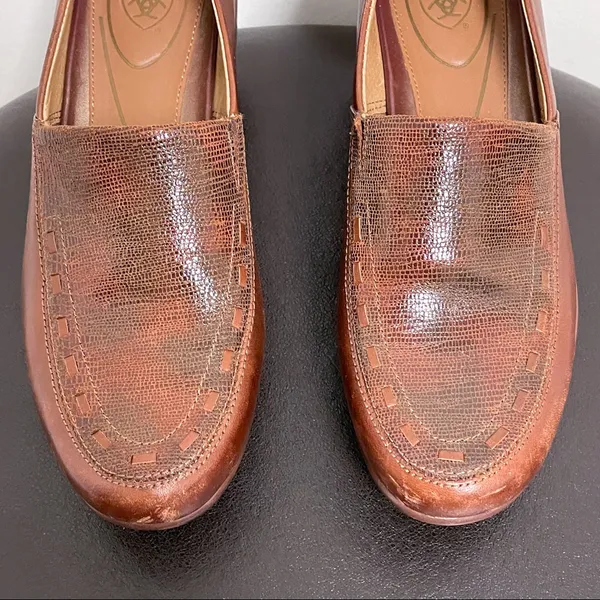 Ariat Brown Leather Clogs 7B 7 B Advanced Stability Cushioning 1000483 *No Box* - Image 3