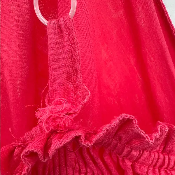 New York & Company Hot Pink sundress maxi tiered Smocked back summer vacation XL - Image 7