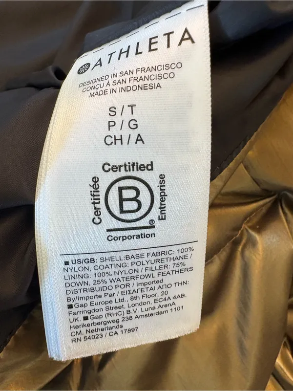 Athleta Downtown Metallic Vest Womens S Bronze Gold Down Puffer Quilted - Image 7