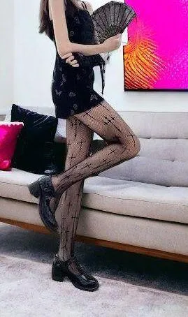 Cross Pattern Fishnet Tights, Hollow Out High Waist Mesh Pantyhose, Women's Stockings & Hosiery One Size 100% Polyester - Image 3