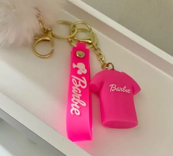 Barbie White and Pink Pom Pom Keychain/Bag Charm NWT - Image 3