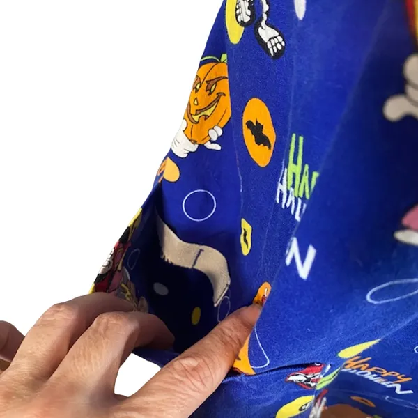 Disney Women’s Blue Mickey Mouse Halloween Wrap Tie Back Medical Scrub Top Sz XL - Image 5