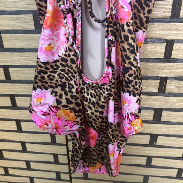 Victoria’s Secret‎ Leopard Floral Lace Up One Piece Swimsuit Size Medium - Image 8