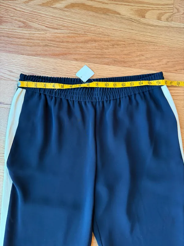 J.Crew Navy Cream Side Stripe Track Pants Size 10 - Image 7