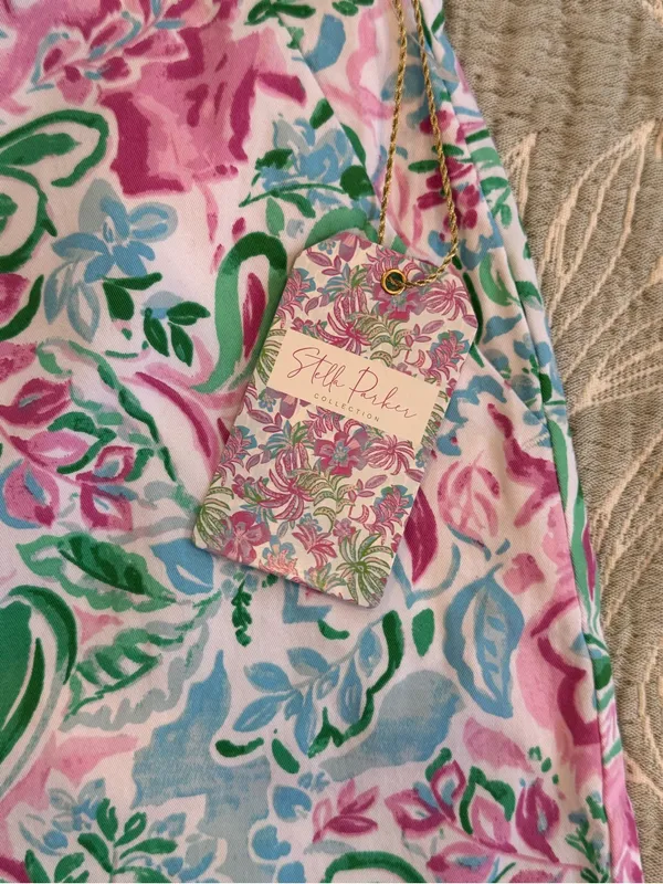 Floral Print Women’s Bermuda Shorts in Pink and Green - Image 4