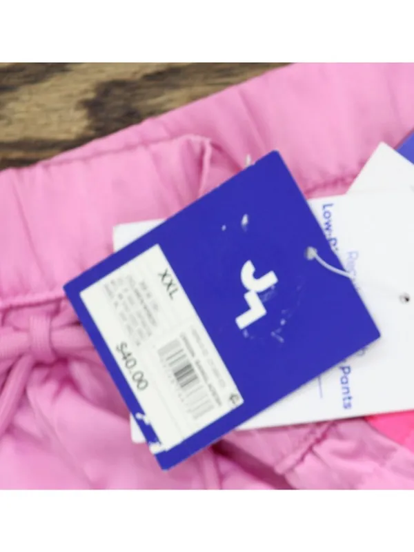 NWT Joylab Elastic Waist Satin Tear Away Track Drawstring Pants Neon Pink 2XL - Image 8