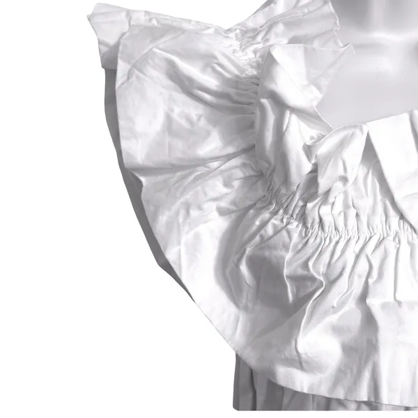DO + BE White Ruffle Off/On the Shoulder Smocked Crop Top NWT Size Small‎ - Image 5