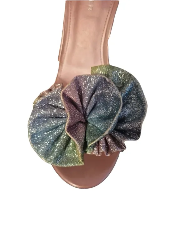 Marc Fisher Geavie High heels Glitter Floral Disco Club Barbie dopamine Whimsy - Image 9