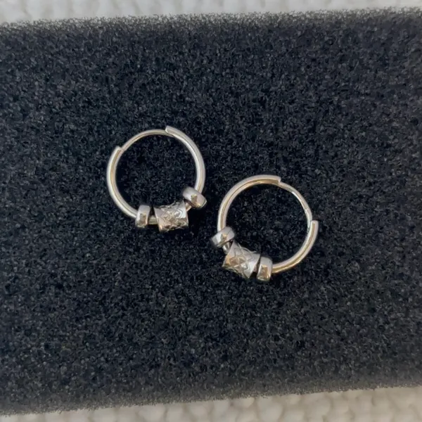 Fashion Cool Small Silver Hoop Earrings for Men Women,Unisex Earrings - Image 2
