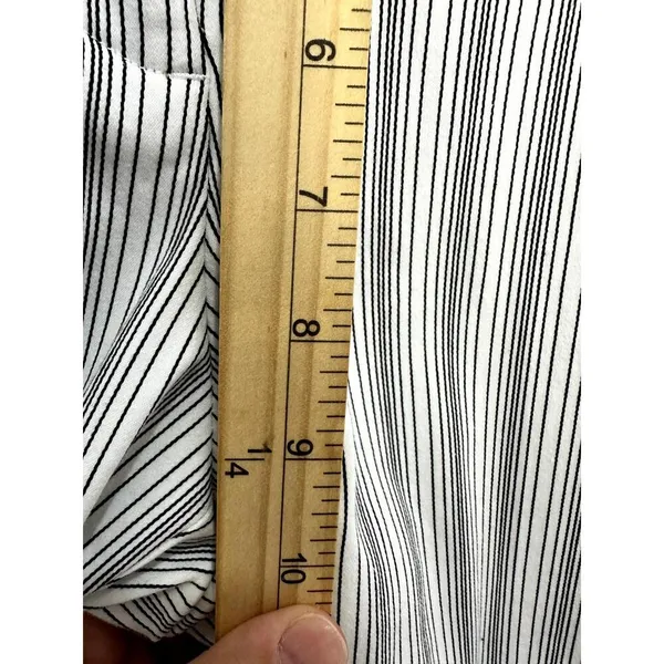 i.e. Pants Womens 8 Gray White Pinstripe Straight‎ Leg Y2K Minimalist Workwear - Image 6